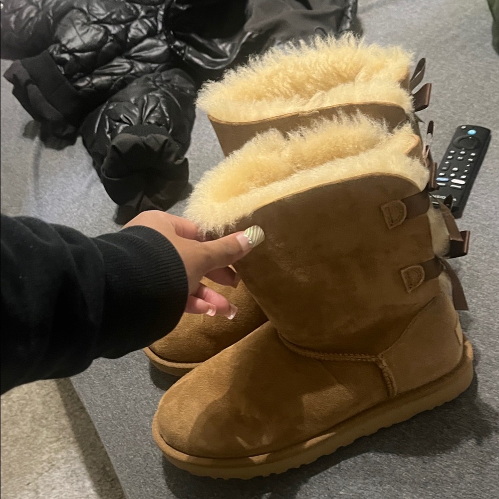 UGG Tan Winter Boots with Cream Fur